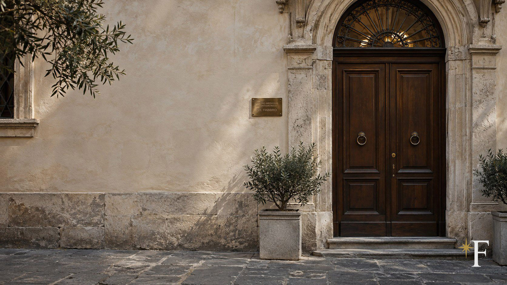 The original Fabbro family clinic doorway in Italy