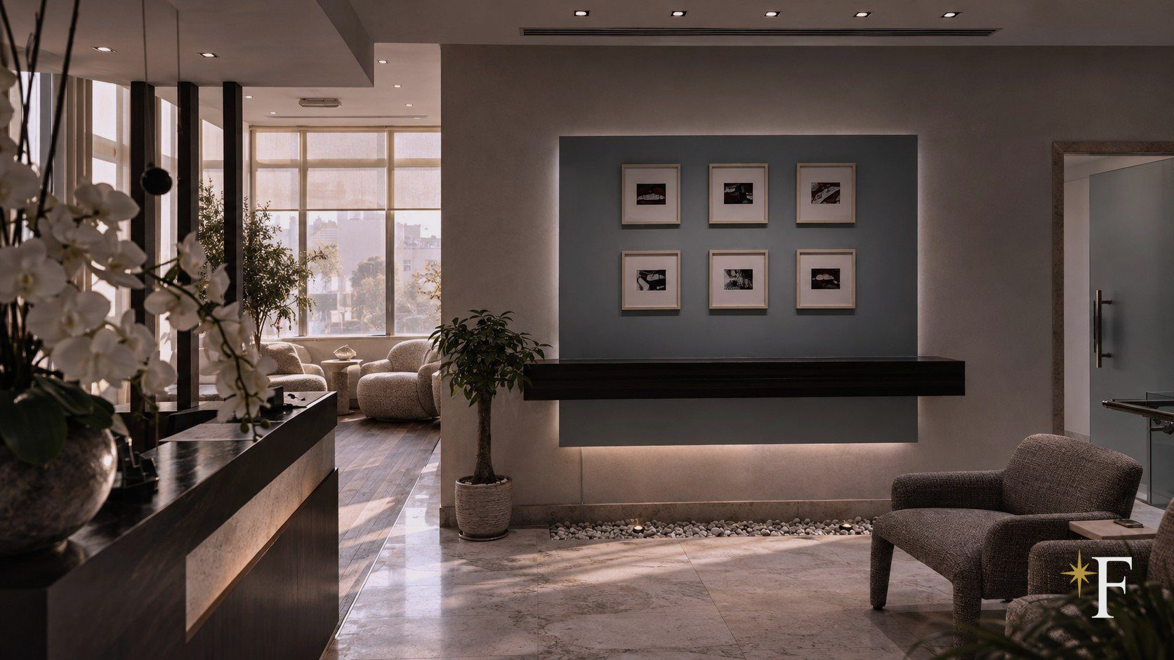 The consultation room, two chairs facing each other